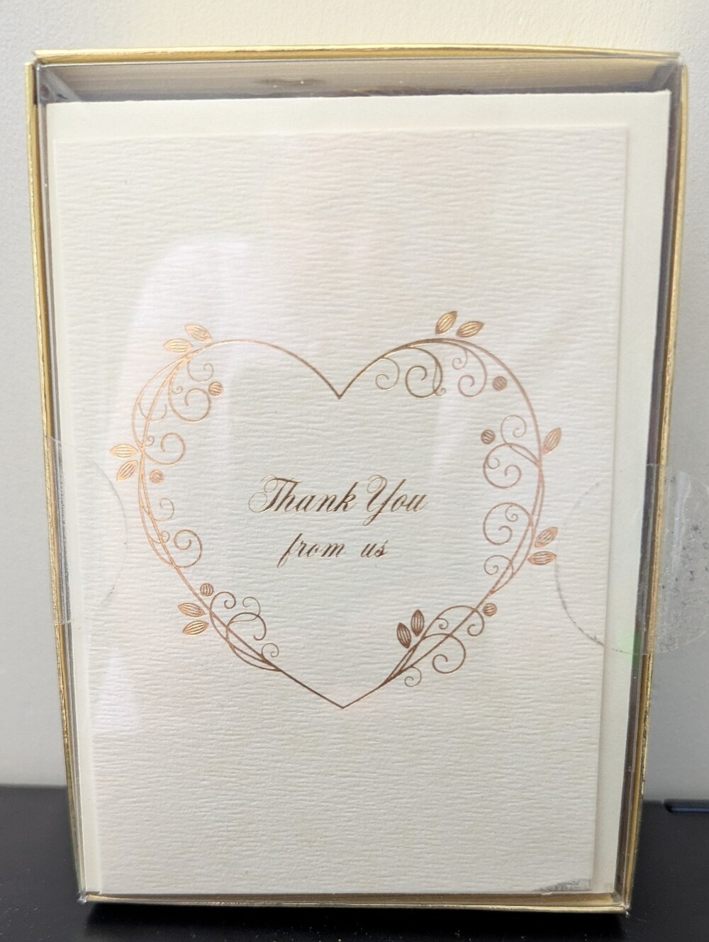 Elegant Gold Heart Thank You Cards